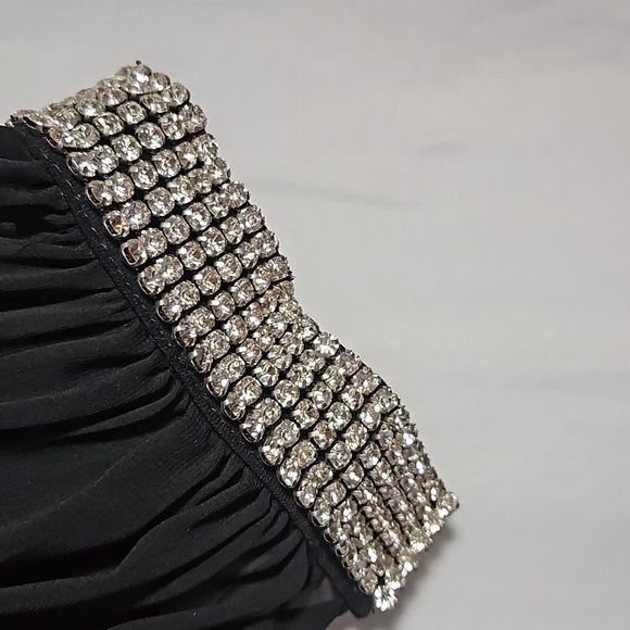 Bisou Bisou Size 14 Womens Black Dress With Bejeweled Sleeves - Picture 5 of 8